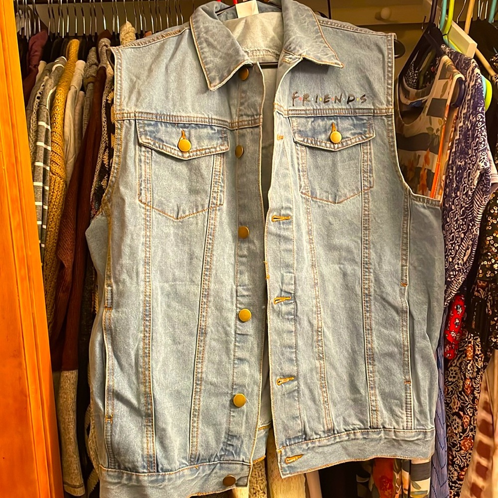 FRIENDS The Television Series Lobster Denim Vest NWOT